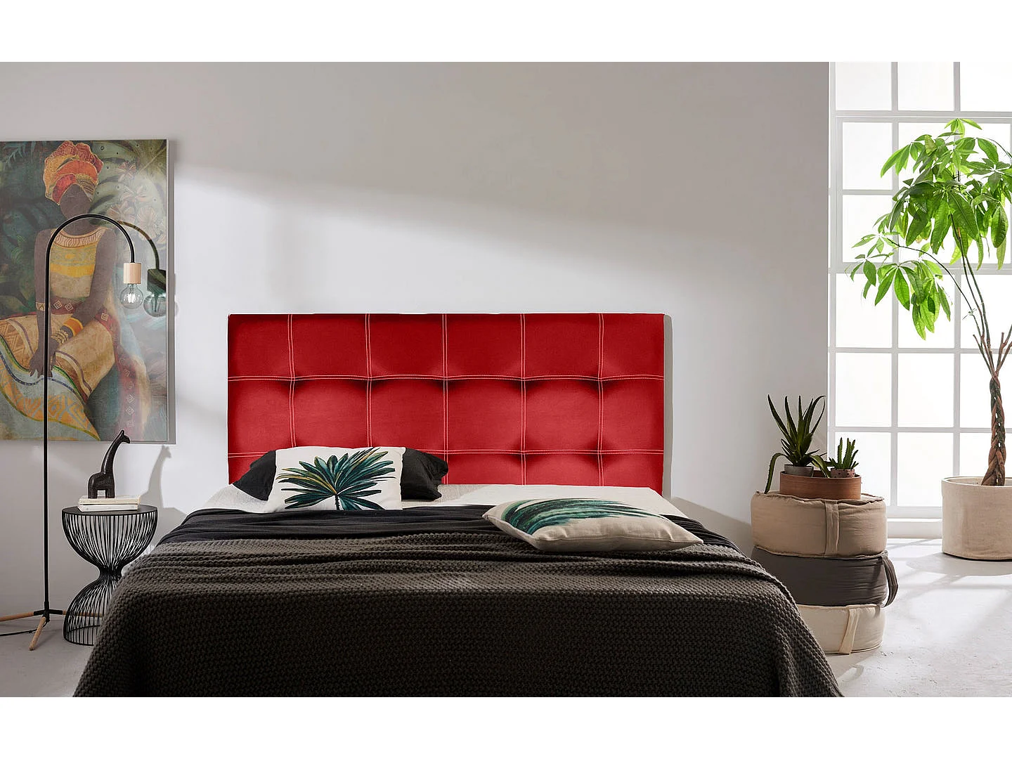 CABECERO IRIS POLIPIEL ROJO 90