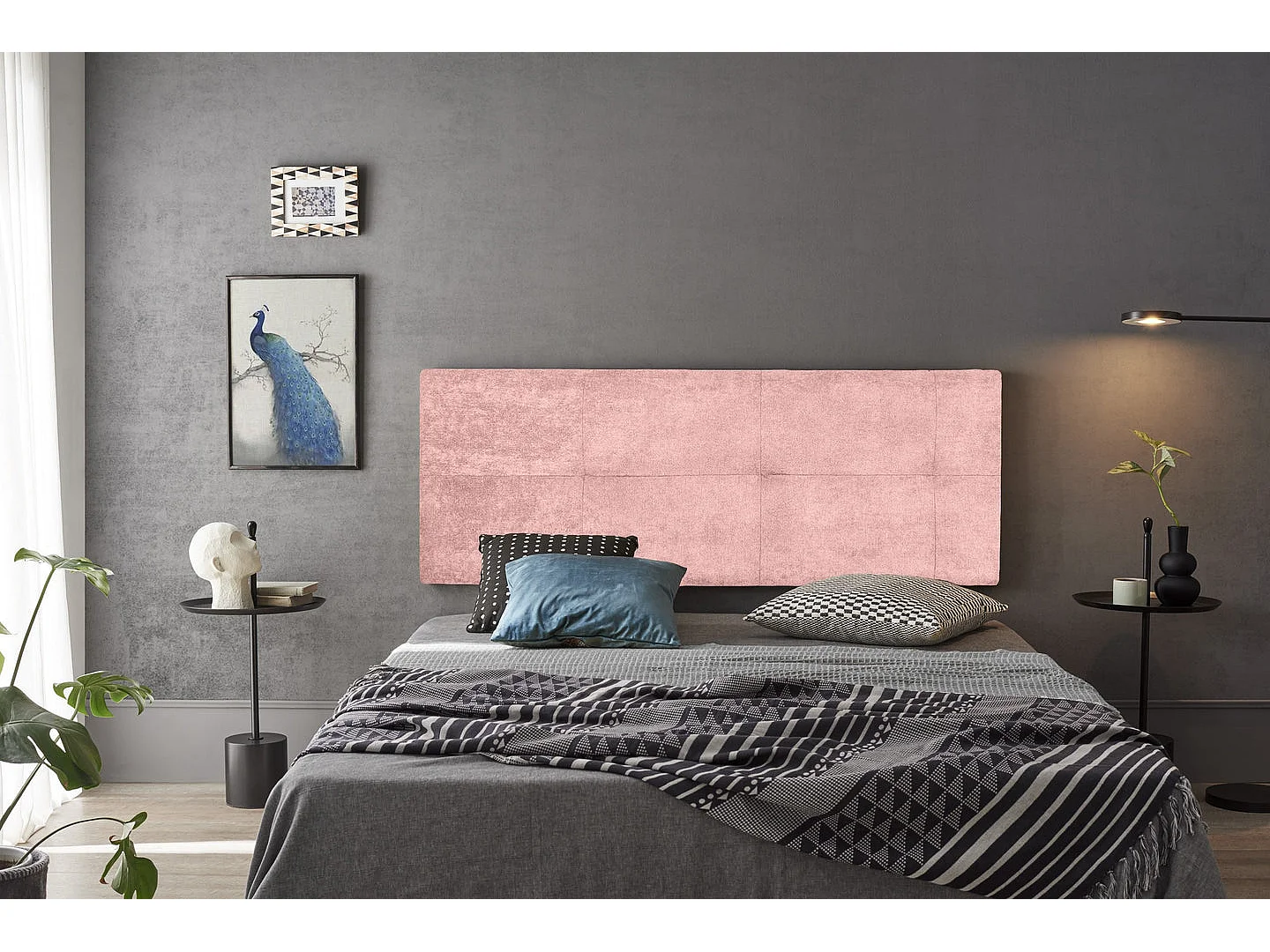 TÊTE DE LIT EN TISSU CALA SAUMON 130