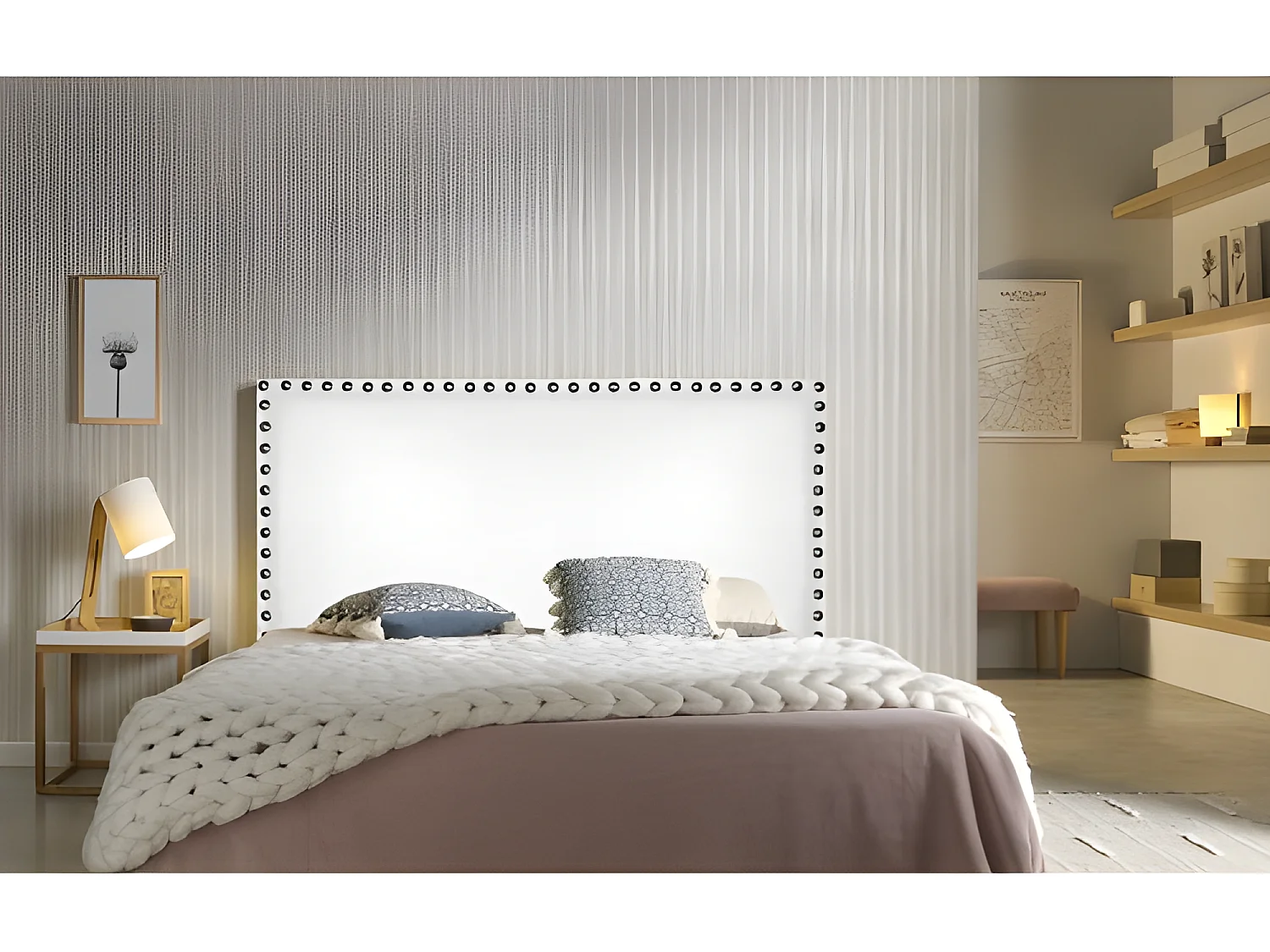 CABECERO LIRIO POLIPIEL BLANCO 145