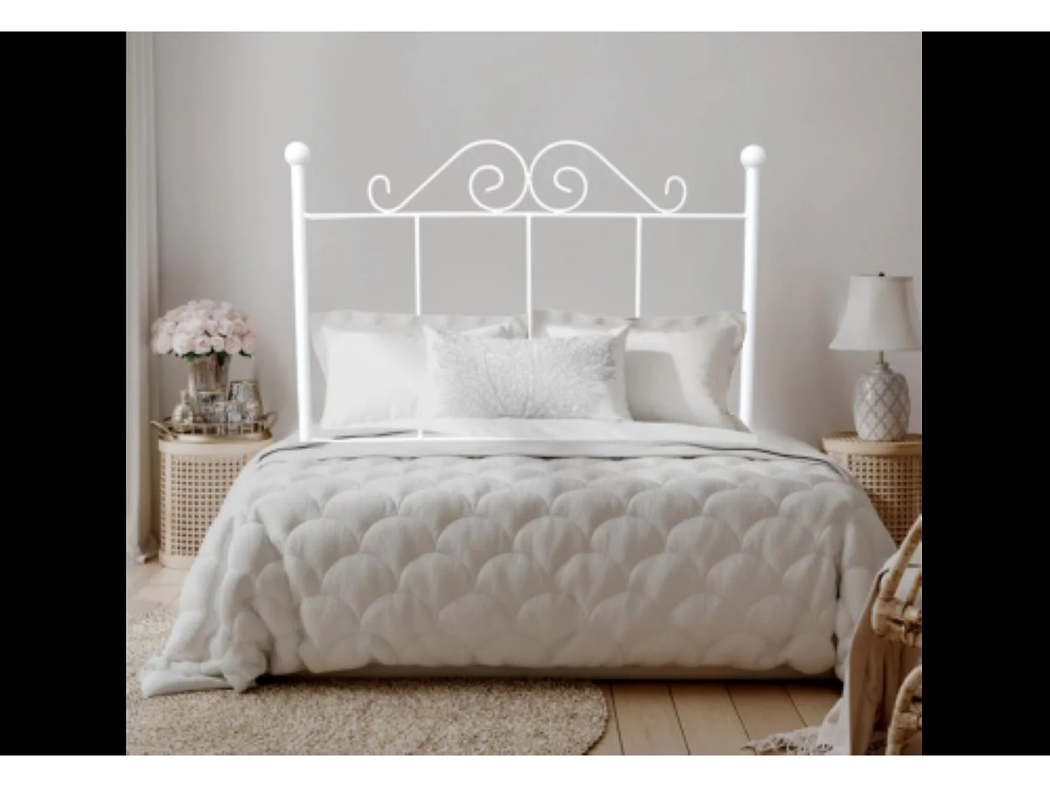 Cabecero Forja Palacio para Cama de 150 Blanco 158x125x4..