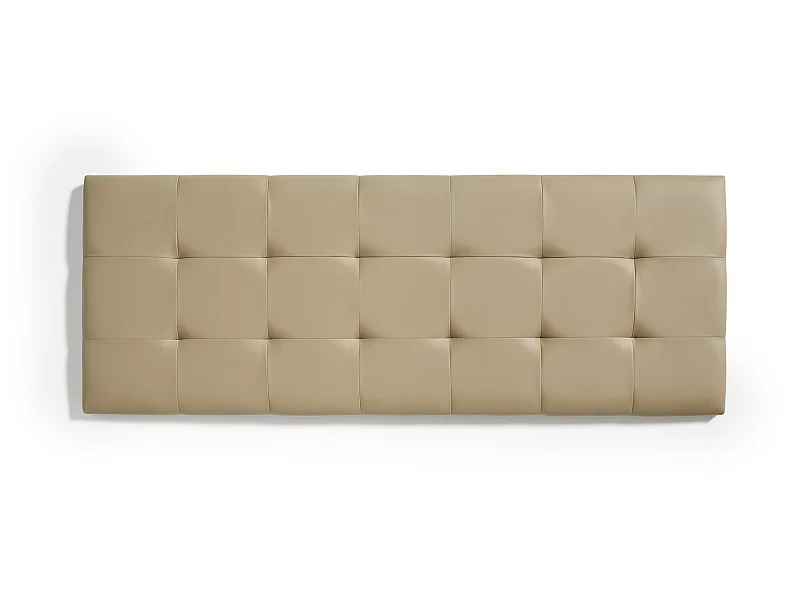 Cabecero de Cama 100 Capitone Cuadros Polipiel 112x57x5cm Camel Claro