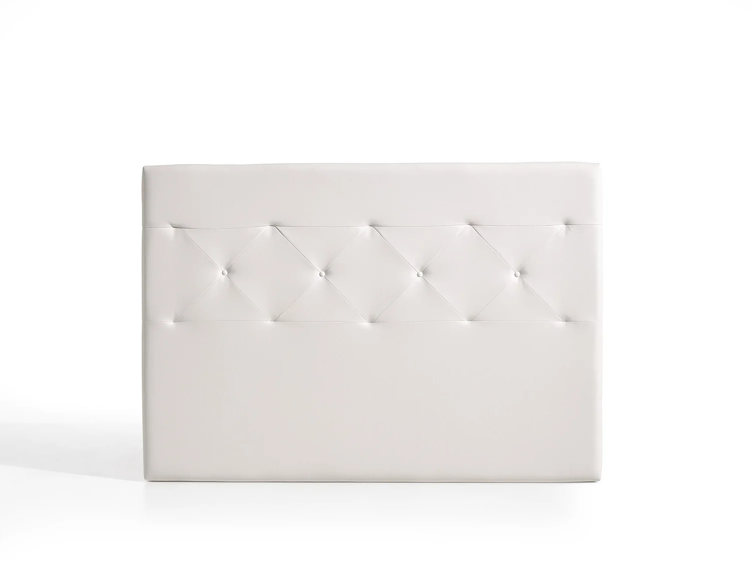 Cabecero Zafiro para Cama de 140 de Polipiel Blanco 154x115x8..