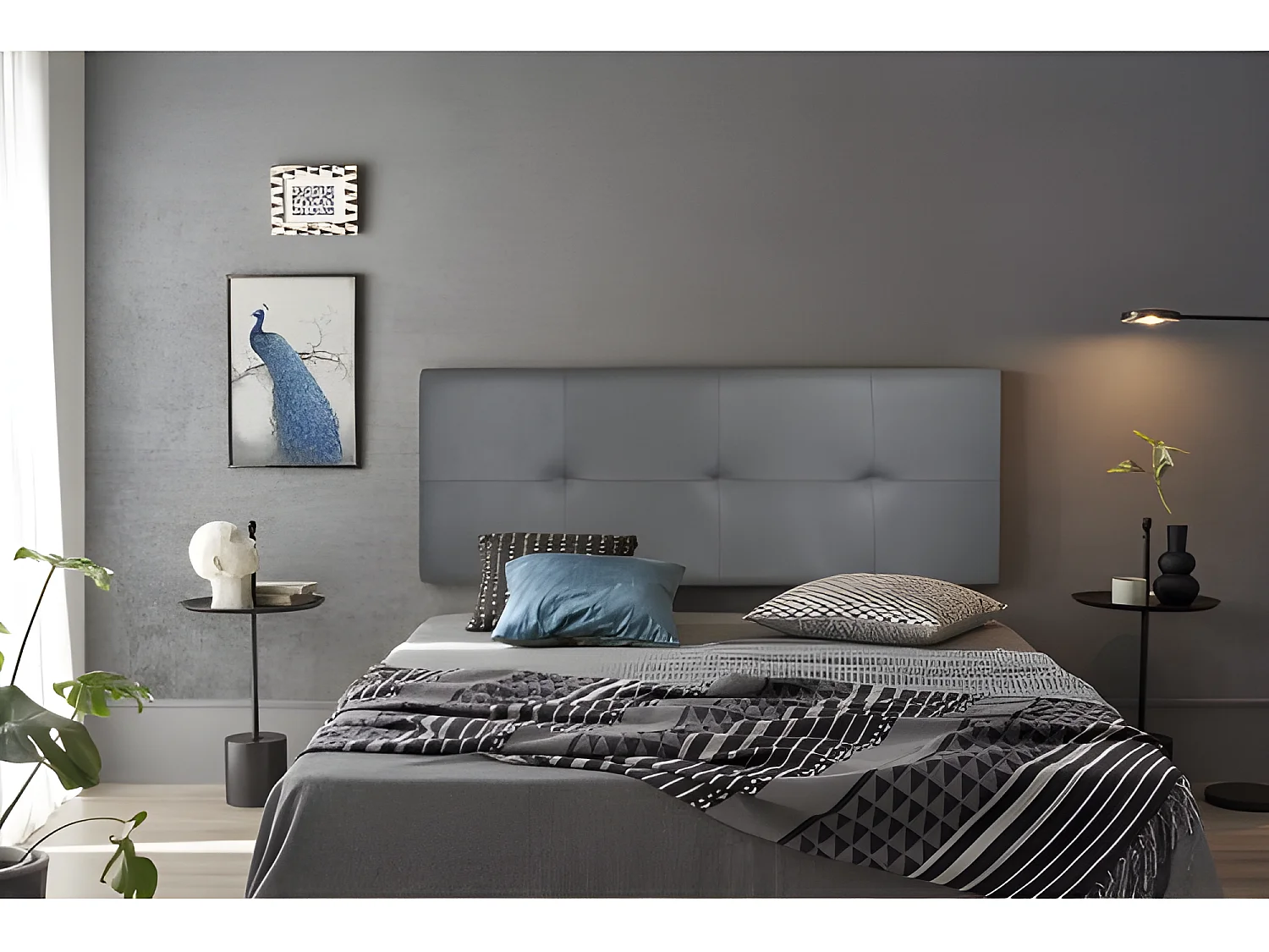 CABECERO CALA POLIPIEL CENIZA 190