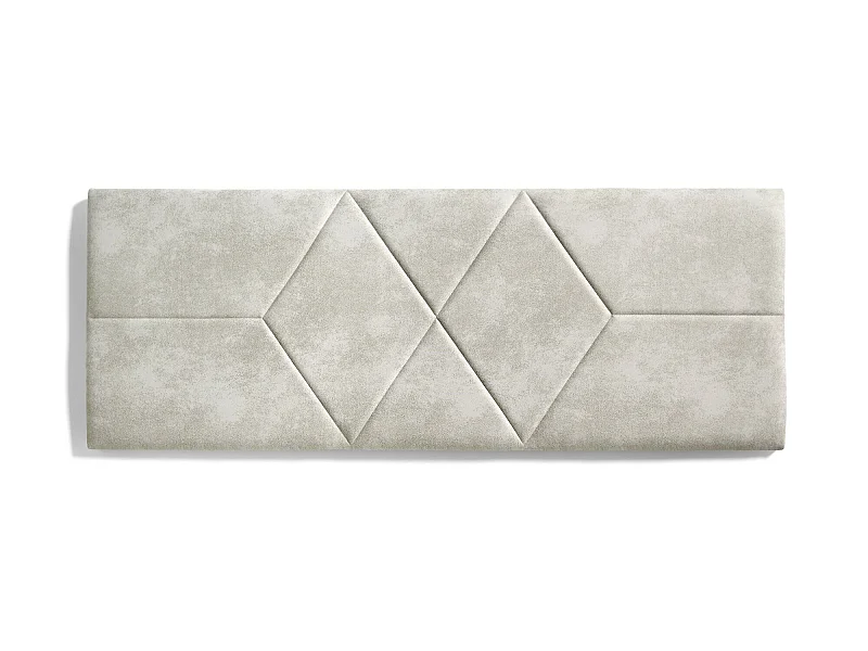 Cabecero de Cama 110 Rombos Tela Antimanchas 112x57x5cm Blanco Roto Efecto Granito