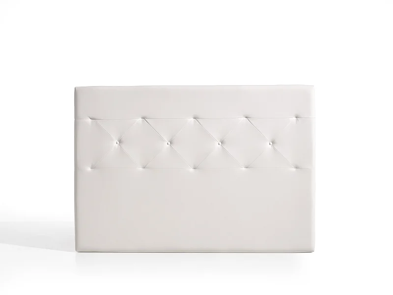 Cabecero Zafiro para Cama de 90 de Polipiel Blanco 115x115x8..