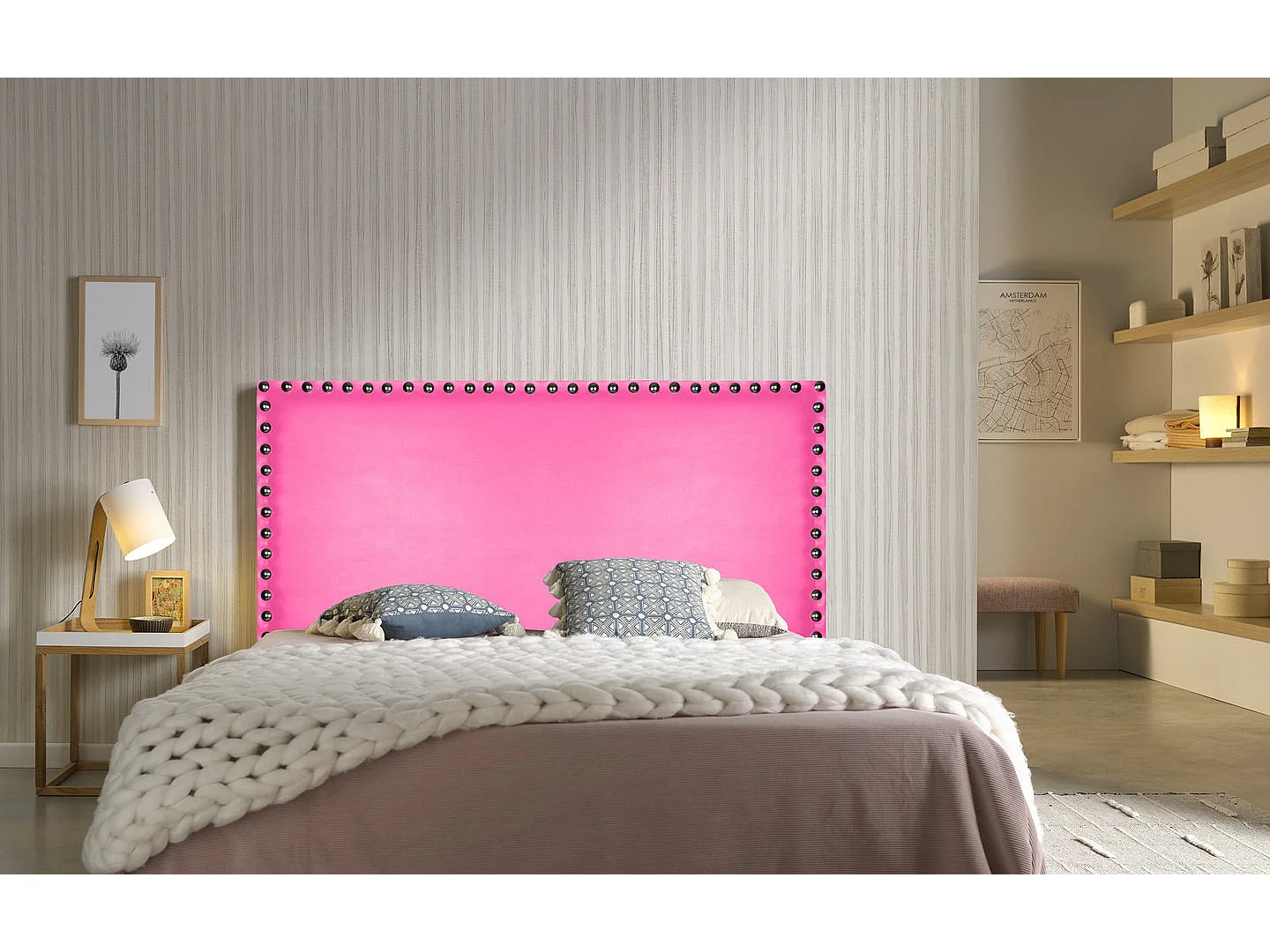 CABECERO LIRIO POLIPIEL ROSA 145