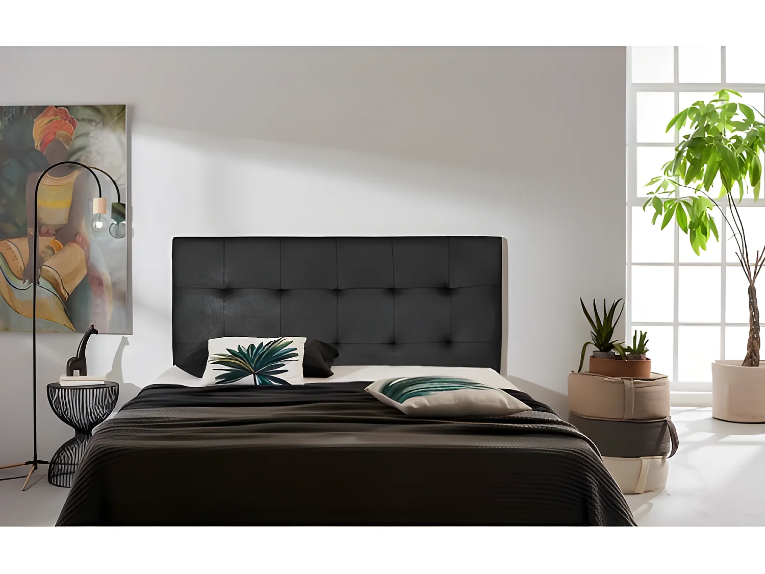 CABECERO ASTER POLIPIEL NEGRO 100