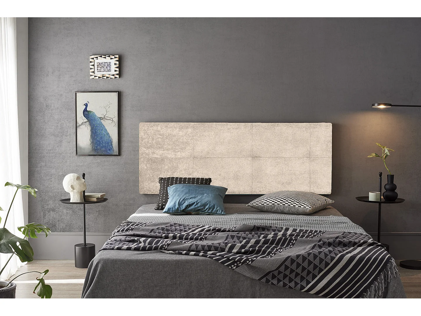 TÊTE DE LIT TISSU CALA BEIGE 130