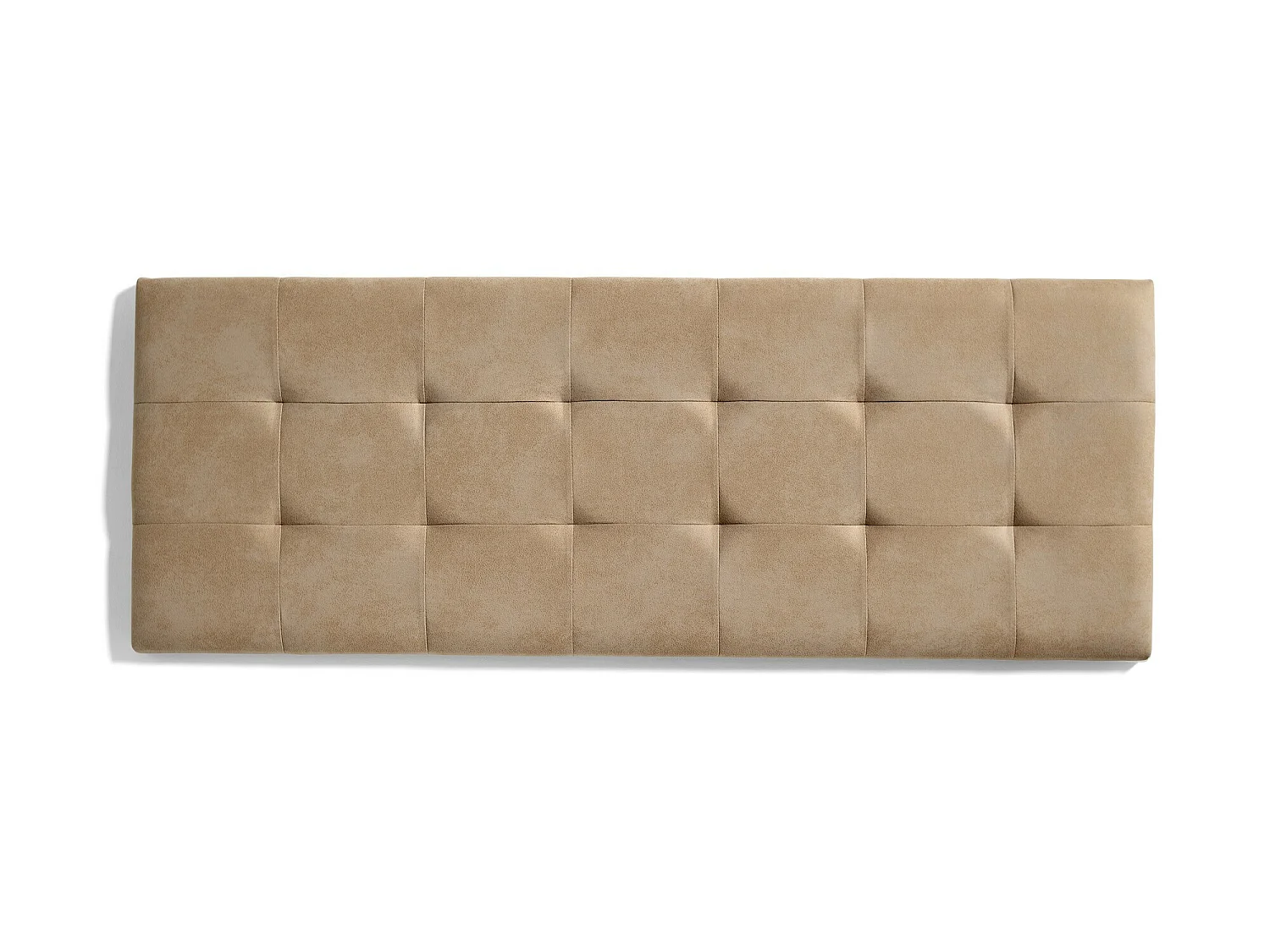 Cabecero de Cama 80 Capitone Cuadros Tela Antimanchas 112x57x5cm Camel Claro