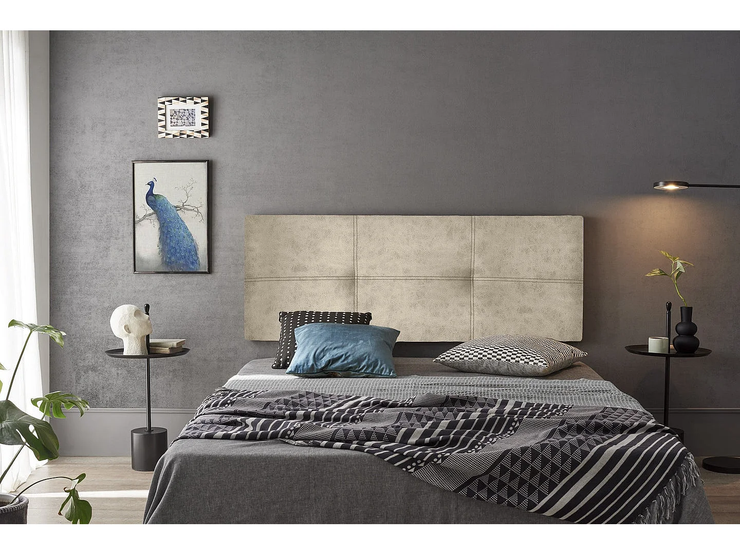 TÊTE DE LIT TISSU DALIA BEIGE MAGNOLIA 90