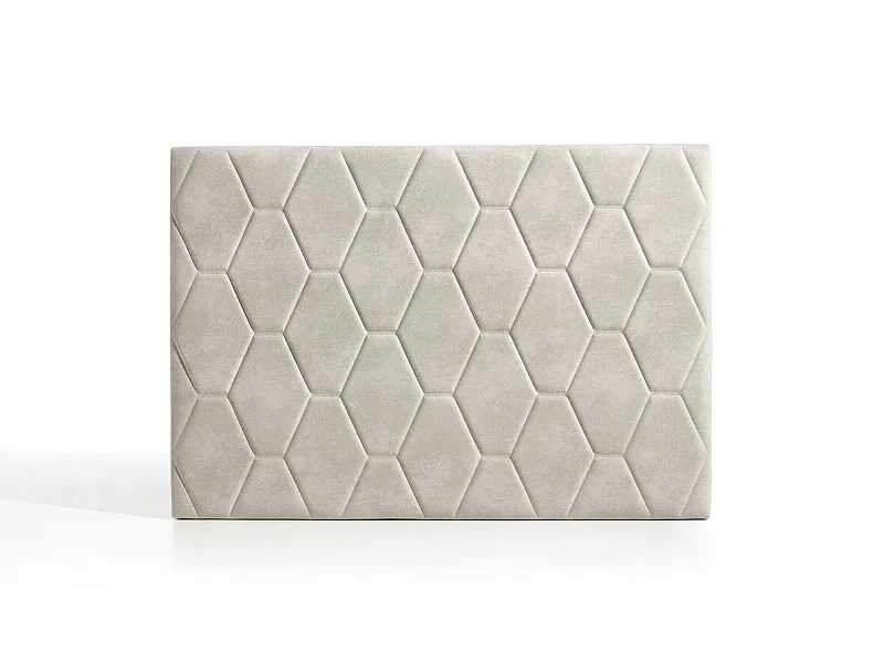 Cabecero Ágata para Cama de 150 de Tela Blanco Roto 154x115x8..