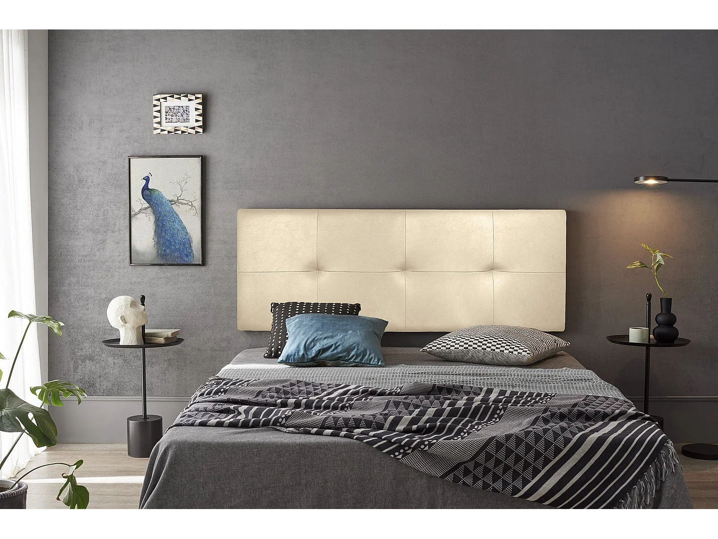 CABECERO CALA POLIPIEL BEIGE 90