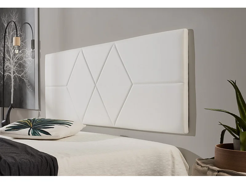 Cabecero de Cama 150 Dos Rombos Polipiel 152x57x5cm Blanco