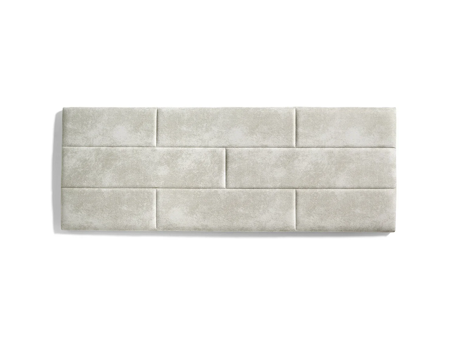 Cabecero de Cama 130 Ladrillos Tela Antimanchas 152x57x5 Blanco Roto Efecto Granito