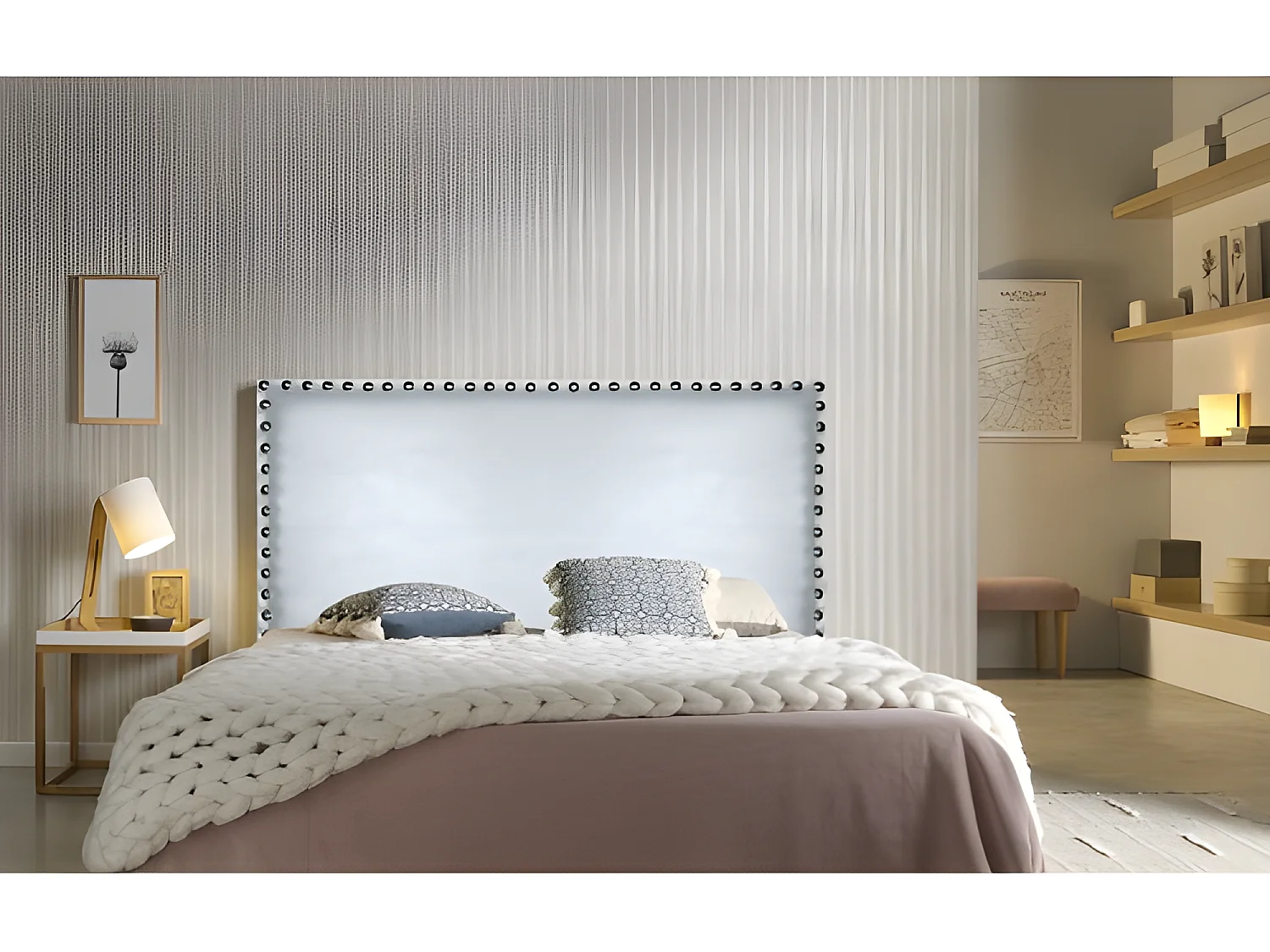 CABECERO LIRIO POLIPIEL PLATA 145