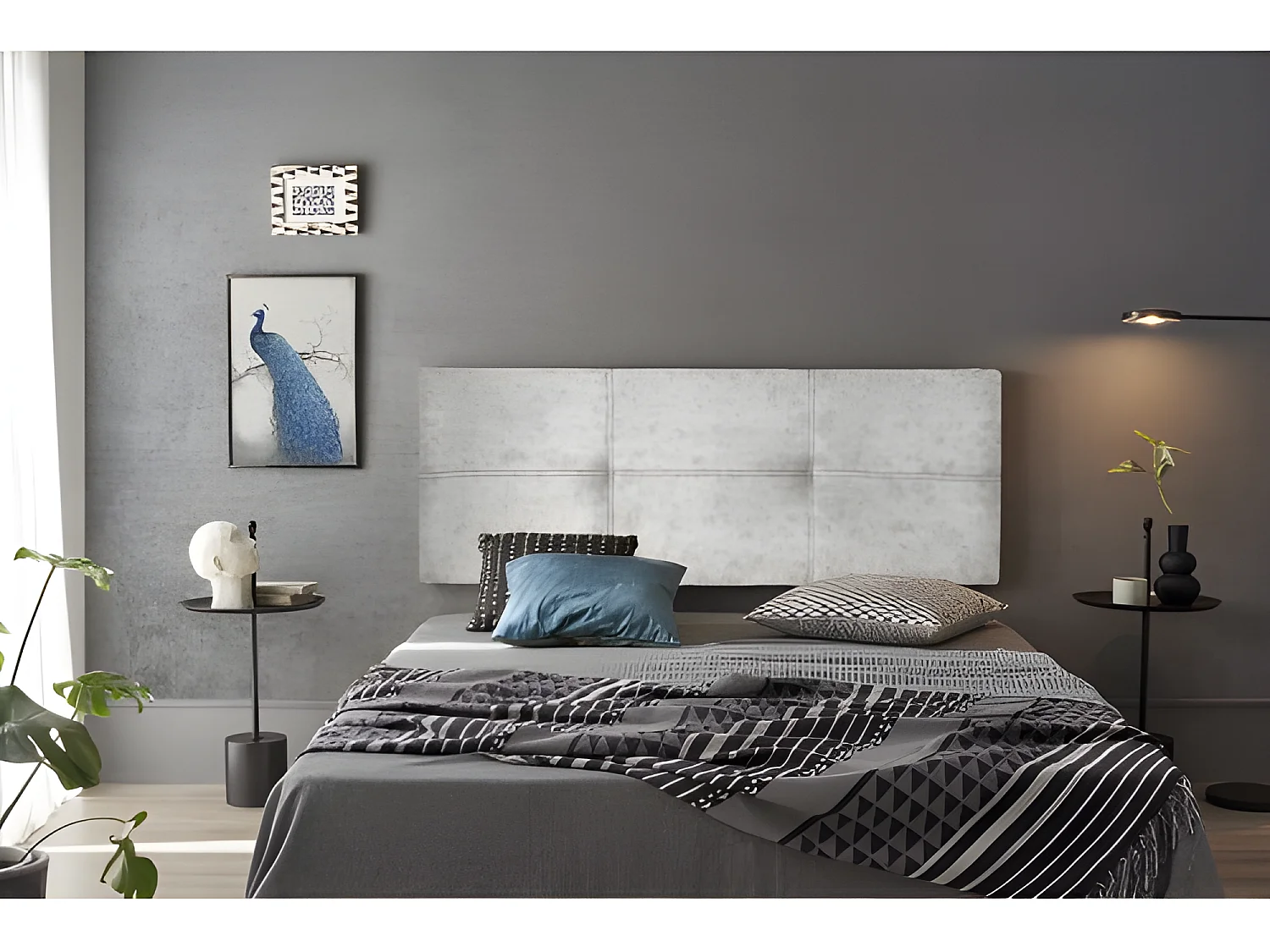 CABECERO DALIA TELA MAGNOLIA BLANCO 90