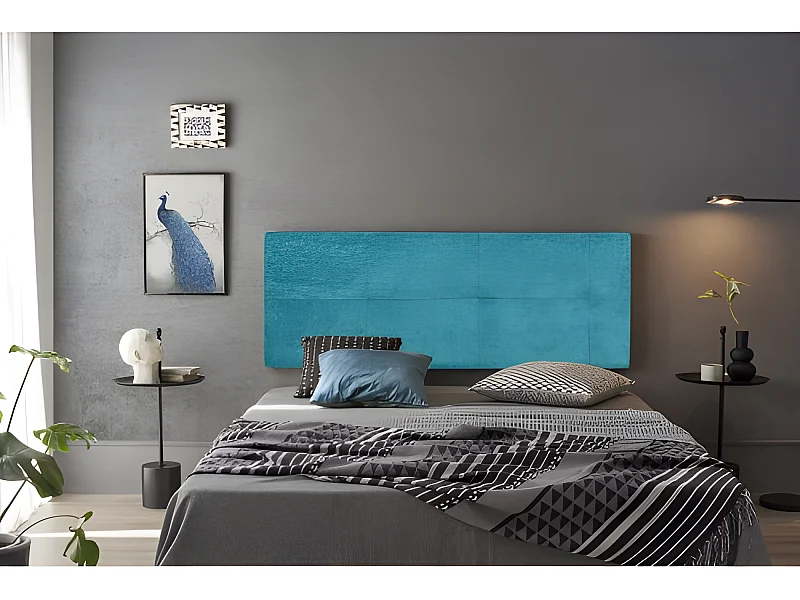 CABECERO CALA TELA TURQUESA 170
