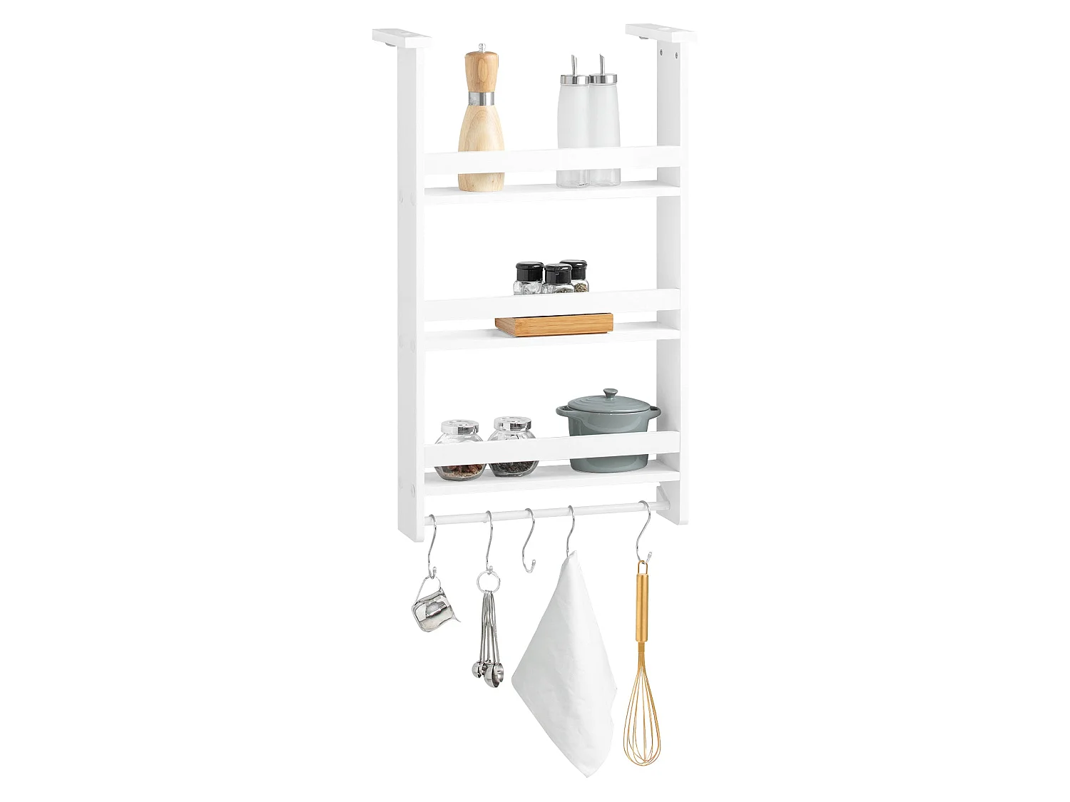 Especiero de Pared en 3 Niveles, Estantería para Botes de Especias, Blanco FRG150-W SoBuy ES