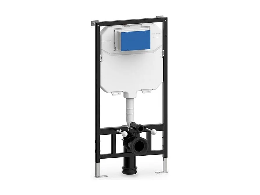 PACK inodoro suspendido cerámica PISA con cisterna y pulsador Blanco redondo