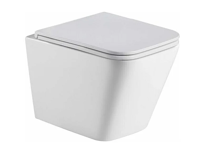 PACK inodoro suspendido cerámica PISA con cisterna y pulsador Blanco redondo