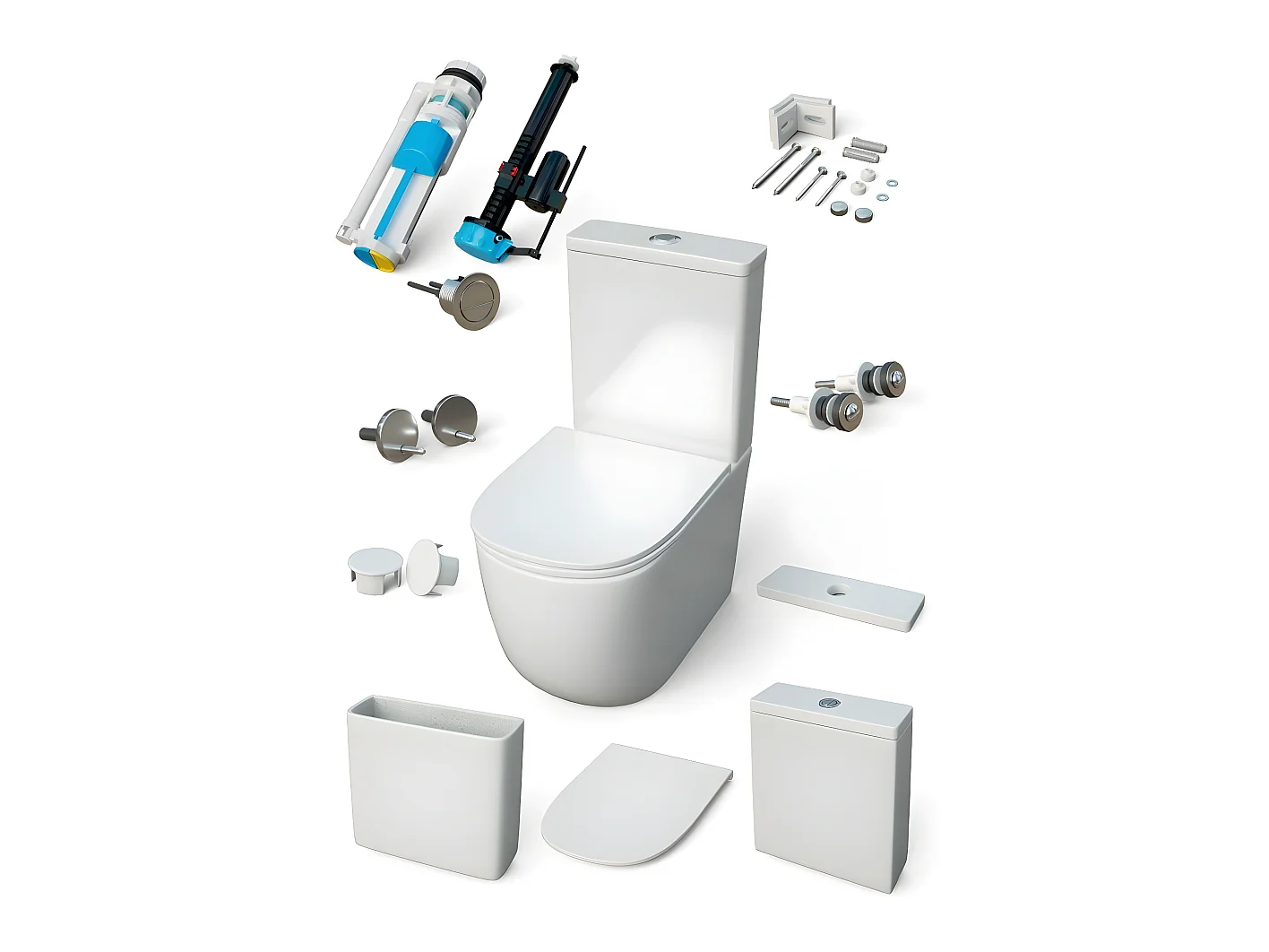 Inodoro cerámica GENOVA cisterna baja negro mate