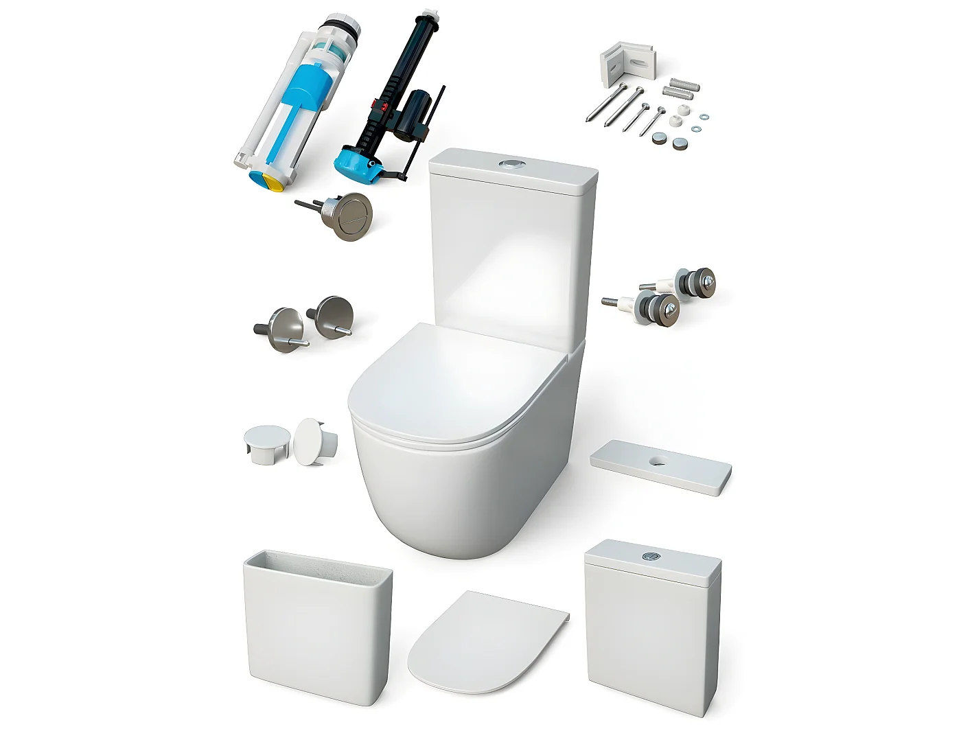 Toilette WC à poser GENOVA en céramique noir mat