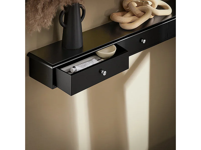 Estante de Pared Perchero Armario Suspendido Estantería para Trasteros con 3 Cajones 93 x 15 x 10 cm Negro FRG43-L-SCH SoBuy ES