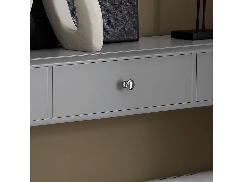 SoBuy Meuble d’entrée de Rangement, Étagère Murale 2 tiroirs, Armoire à clés, Porte-clés L93xP15xH10cm -Gris, FRG43-L-HG