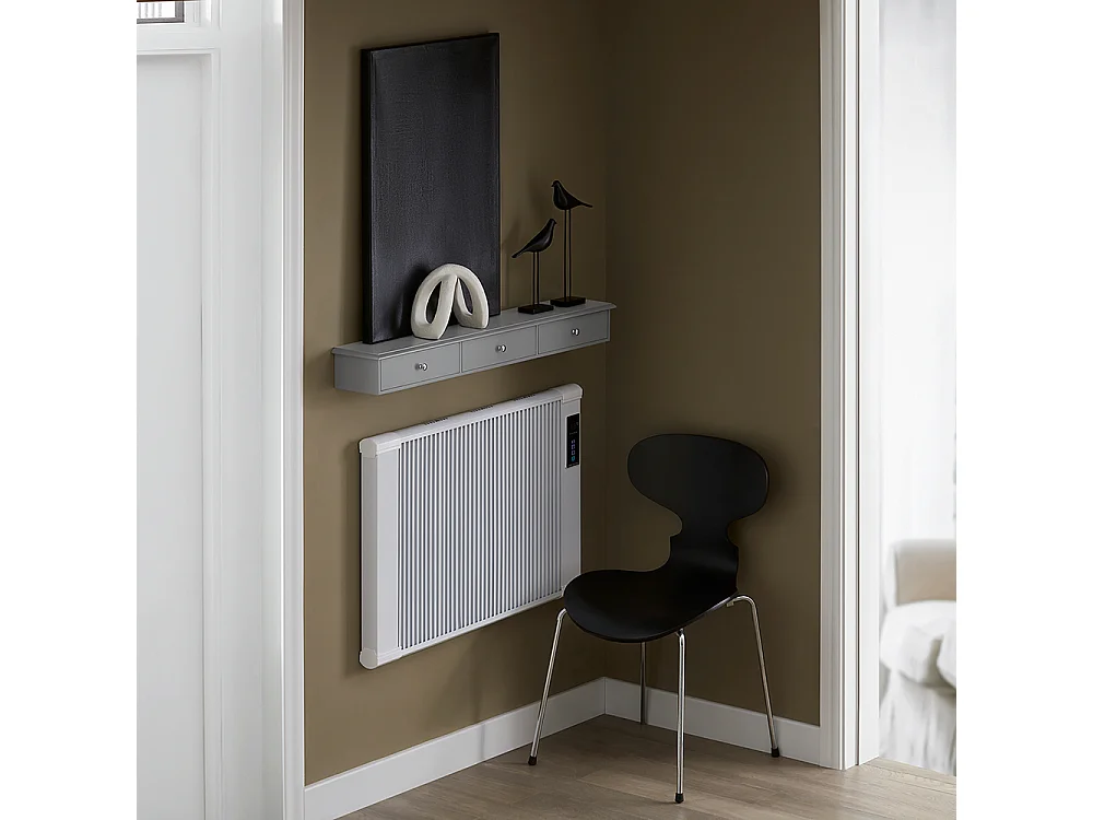 SoBuy Meuble d’entrée de Rangement, Étagère Murale 2 tiroirs, Armoire à clés, Porte-clés L93xP15xH10cm -Gris, FRG43-L-HG