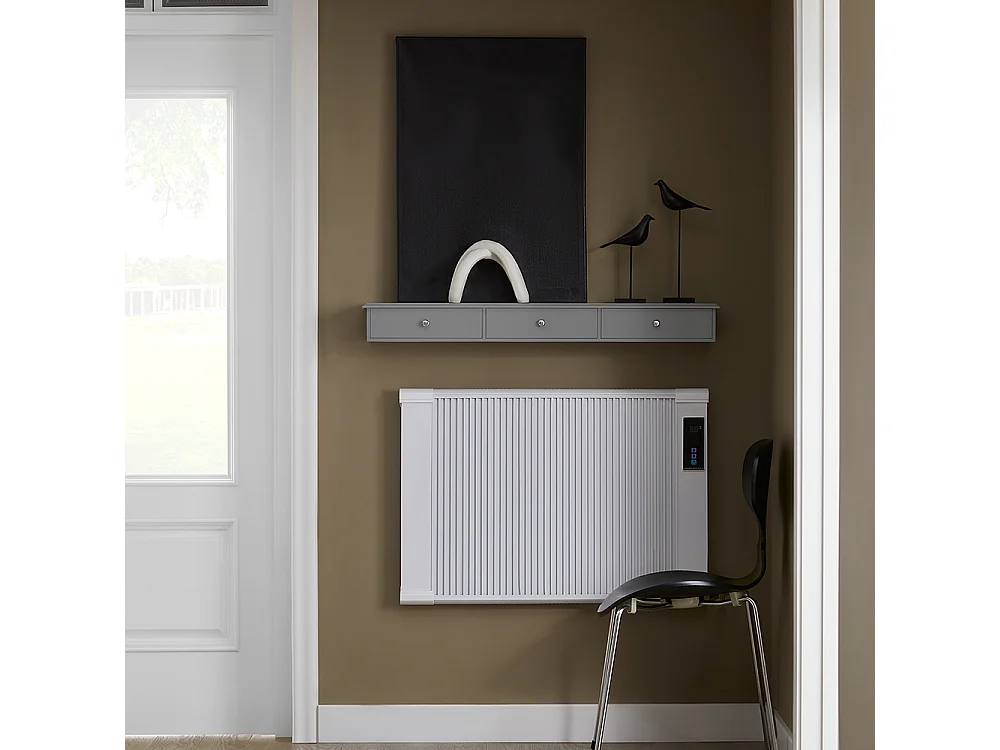 SoBuy Meuble d’entrée de Rangement, Étagère Murale 2 tiroirs, Armoire à clés, Porte-clés L93xP15xH10cm -Gris, FRG43-L-HG