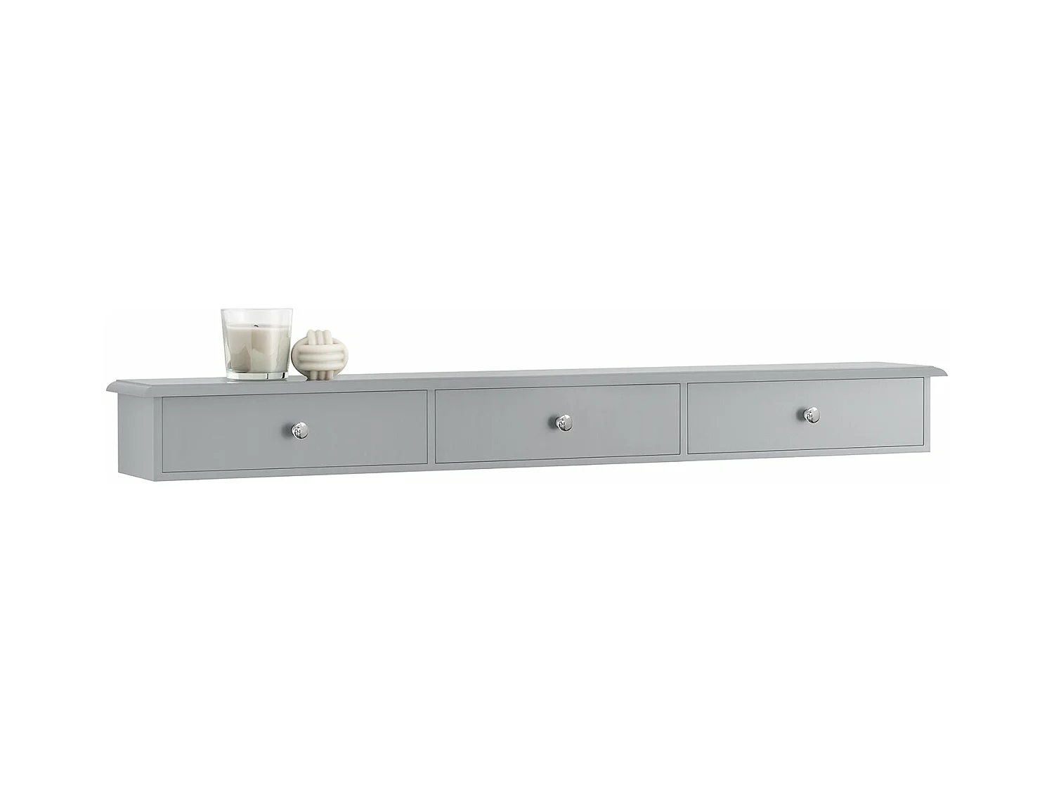 SoBuy Meuble d’entrée de Rangement, Étagère Murale 2 tiroirs, Armoire à clés, Porte-clés L93xP15xH10cm -Gris, FRG43-L-HG