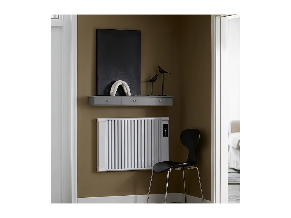 SoBuy Entree opbergmeubel, wandplank met 2 laden, sleutelkast, sleutelhouder L93xD15xH10cm - Grijs, FRG43-L-HG