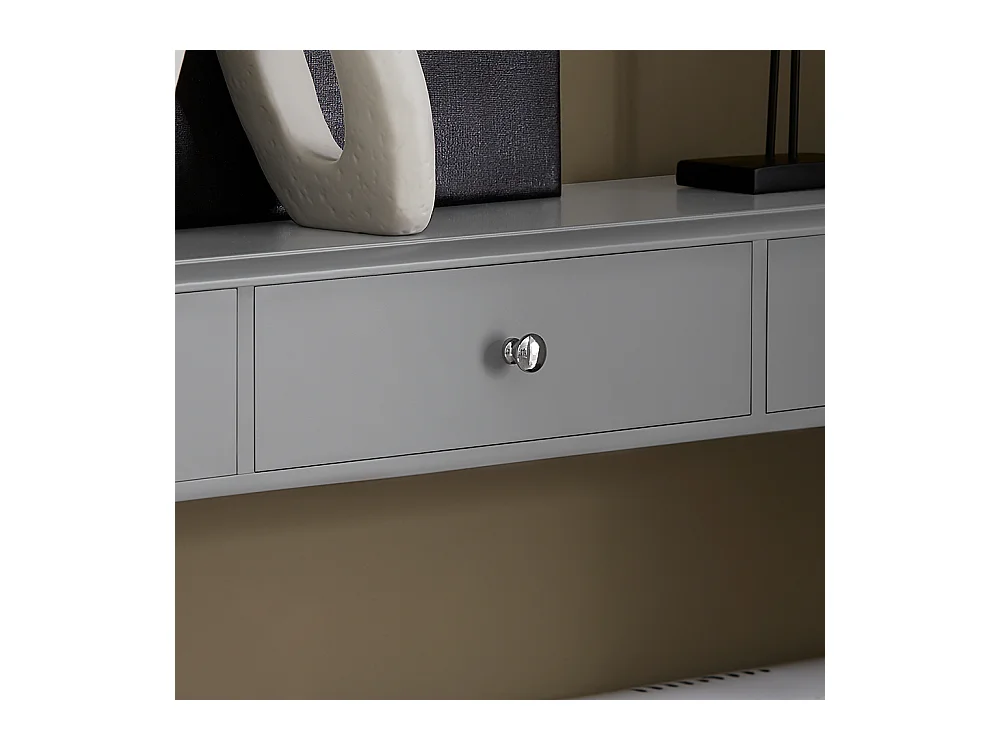 SoBuy Entree opbergmeubel, wandplank met 2 laden, sleutelkast, sleutelhouder L93xD15xH10cm - Grijs, FRG43-L-HG