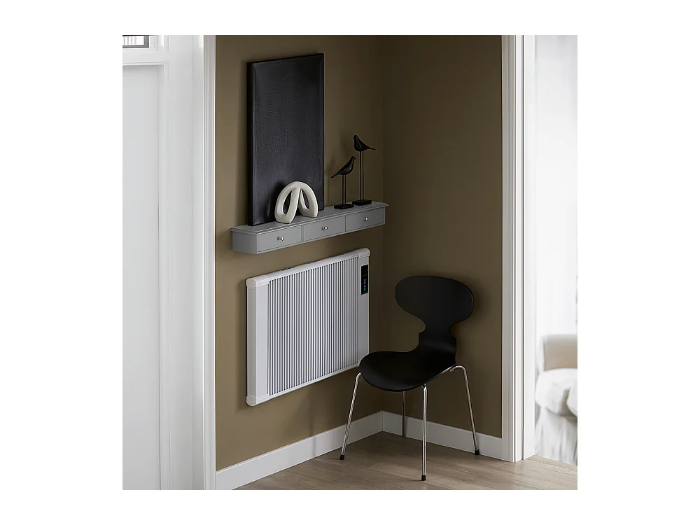 SoBuy Entree opbergmeubel, wandplank met 2 laden, sleutelkast, sleutelhouder L93xD15xH10cm - Grijs, FRG43-L-HG