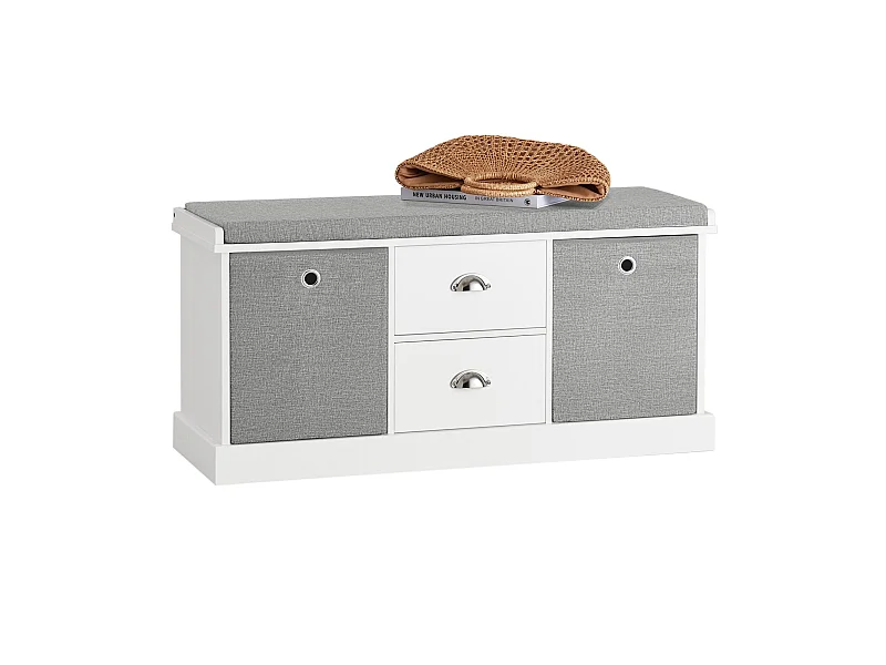 Mueble recibidor Zapatero con Perchero Gris+Blanco, FSR66-HG+FRG282-W SoBuy ES