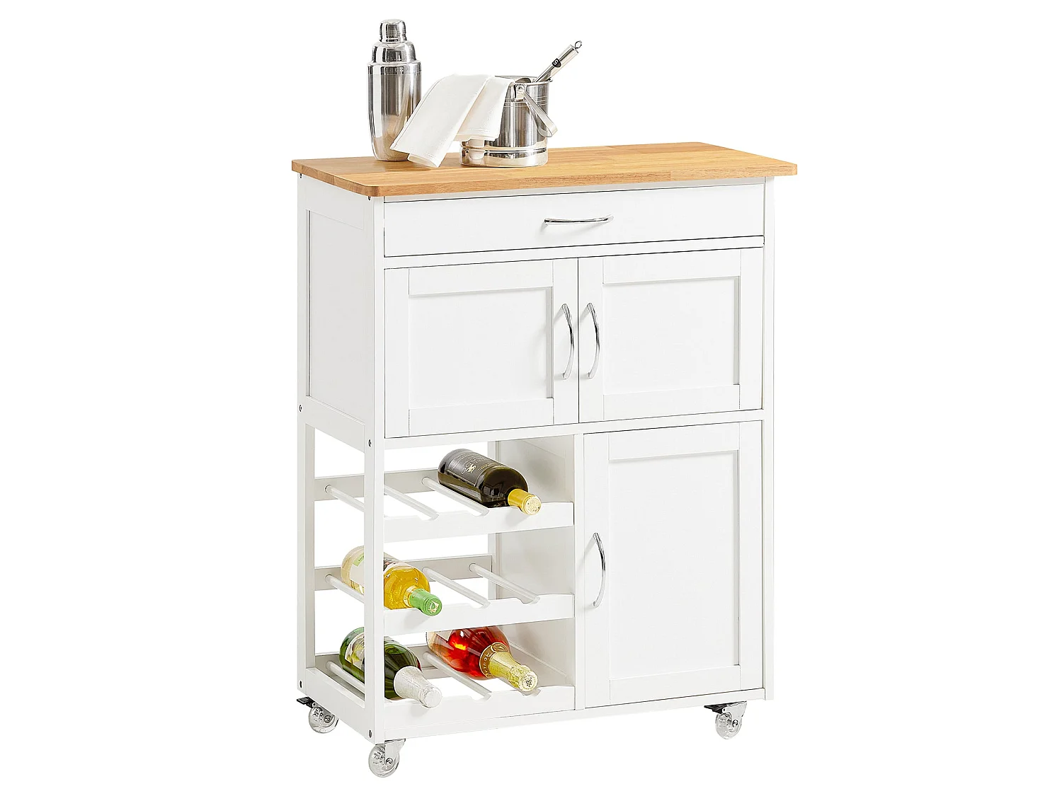 Carrito de Cocina,estantería de Cocina, Carrito de Servir, 67x37x87cm Blanco FKW45-WN SoBuy ES