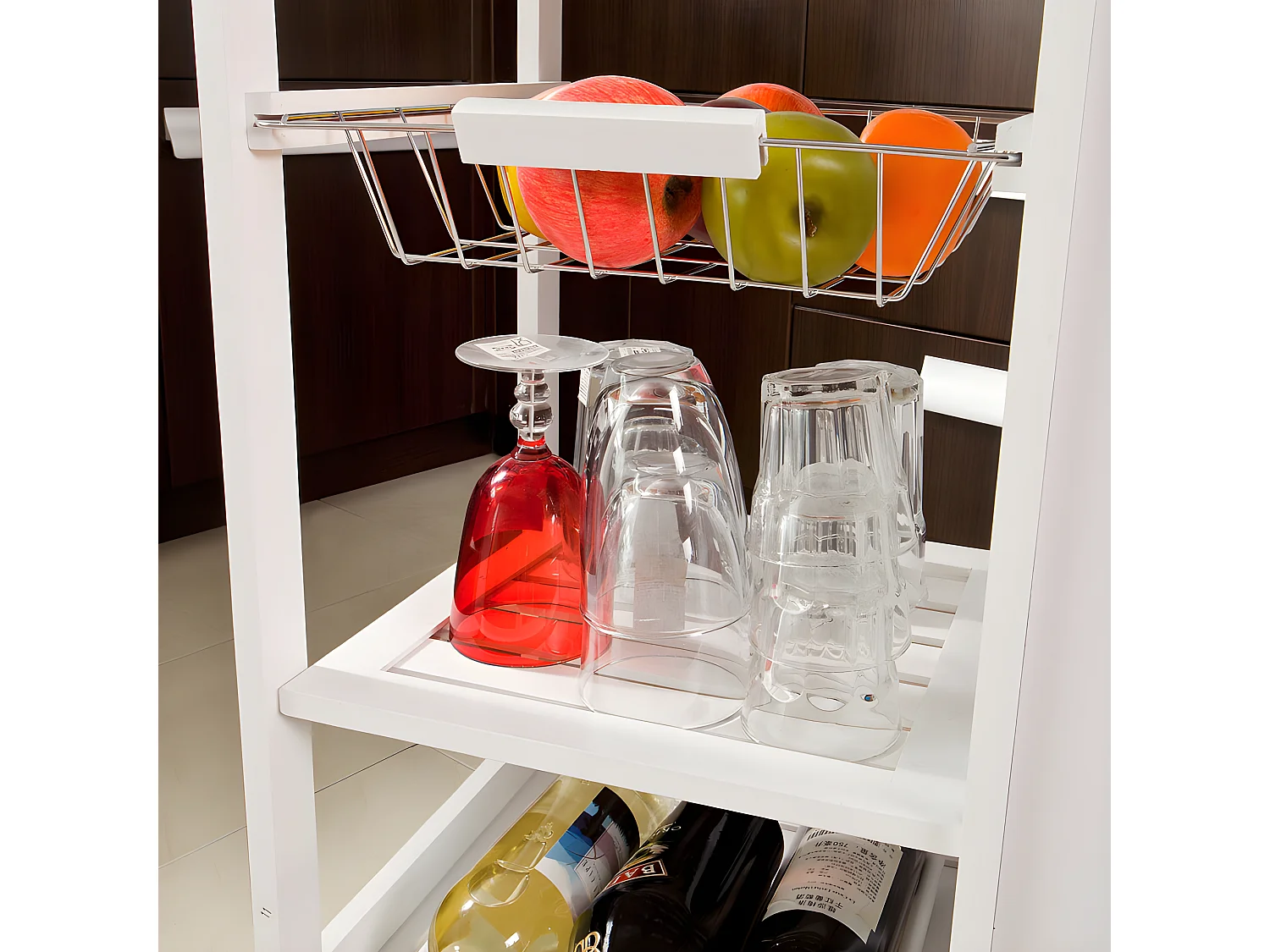 Carrito de Servir, Carrito de Cocina, Carro con 1 cajón, Blanco, FKW12-W SoBuy ES