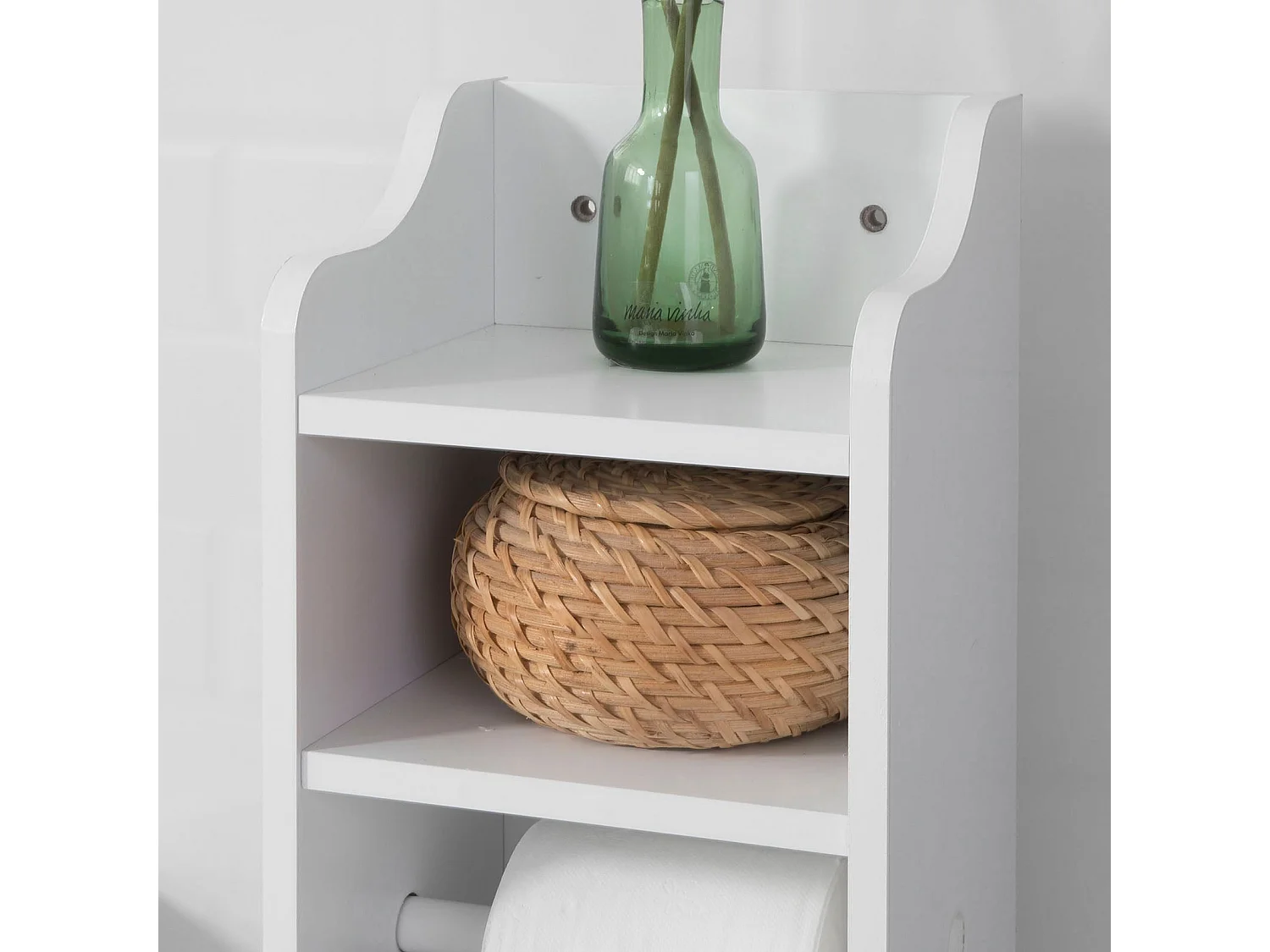 Portarrollos de Papel Higiénico, Sostenedor de Papel Higiénico,Estantes de Baño 23 x 20 x 100 cm,FRG177-W SoBuy ES