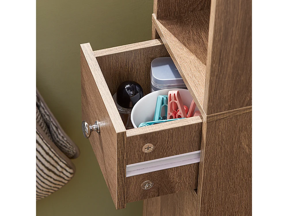 SoBuy Meuble de Rangement Salle d Bain Meuble Colonne Armoire de Toilette Meuble WC L20xP20xH180cm, BZR34-PF