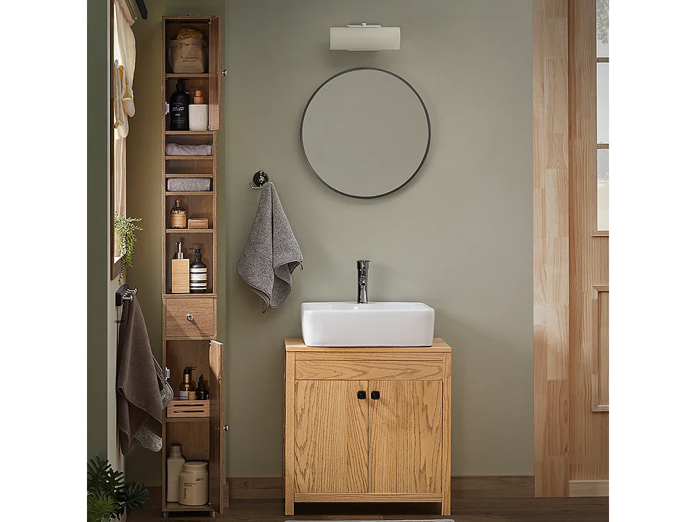 SoBuy Meuble de Rangement Salle d Bain Meuble Colonne Armoire de Toilette Meuble WC L20xP20xH180cm, BZR34-PF