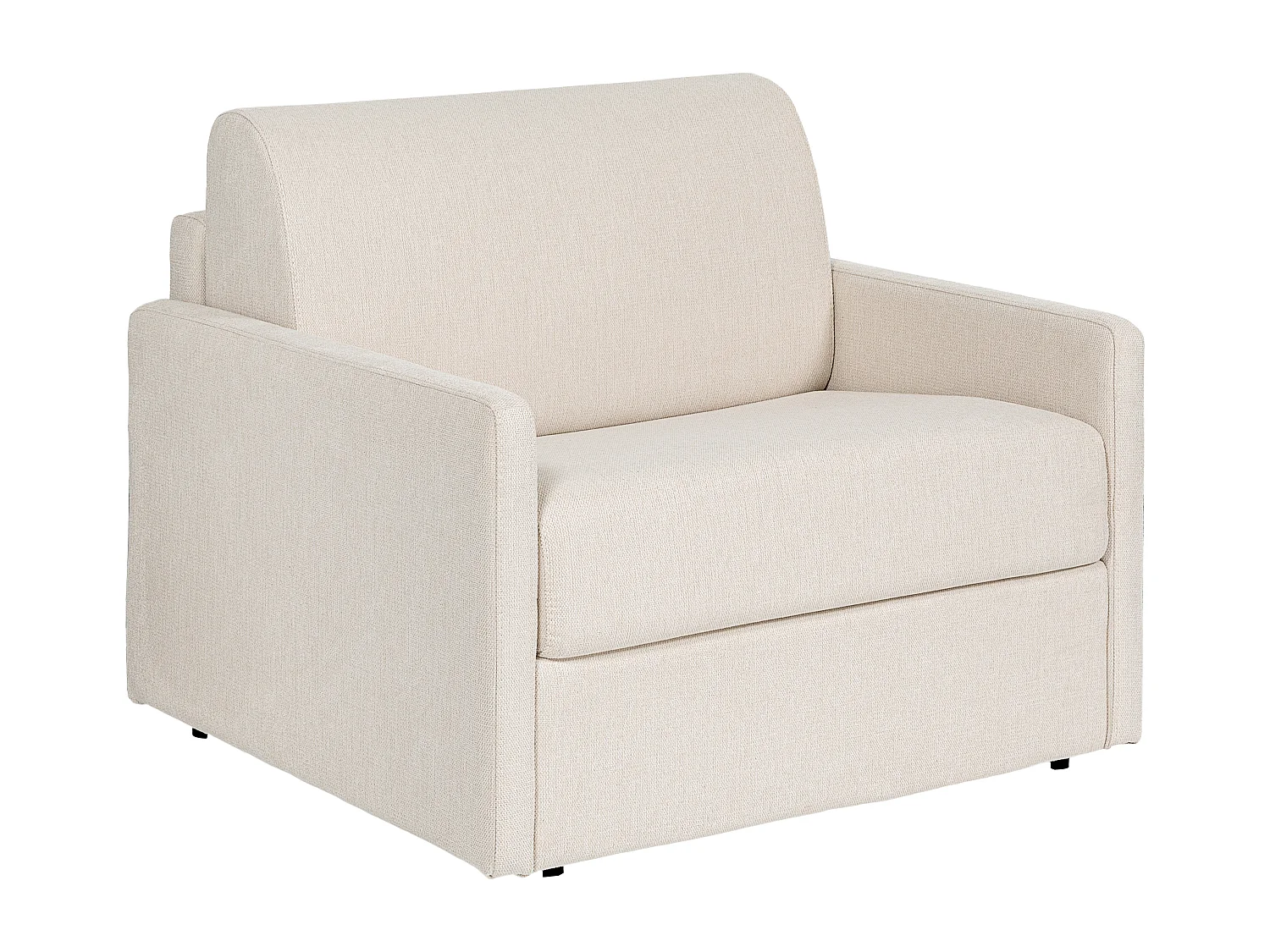 Fauteuil convertible express en tissu beige - Matelas 14 cm CALIFE