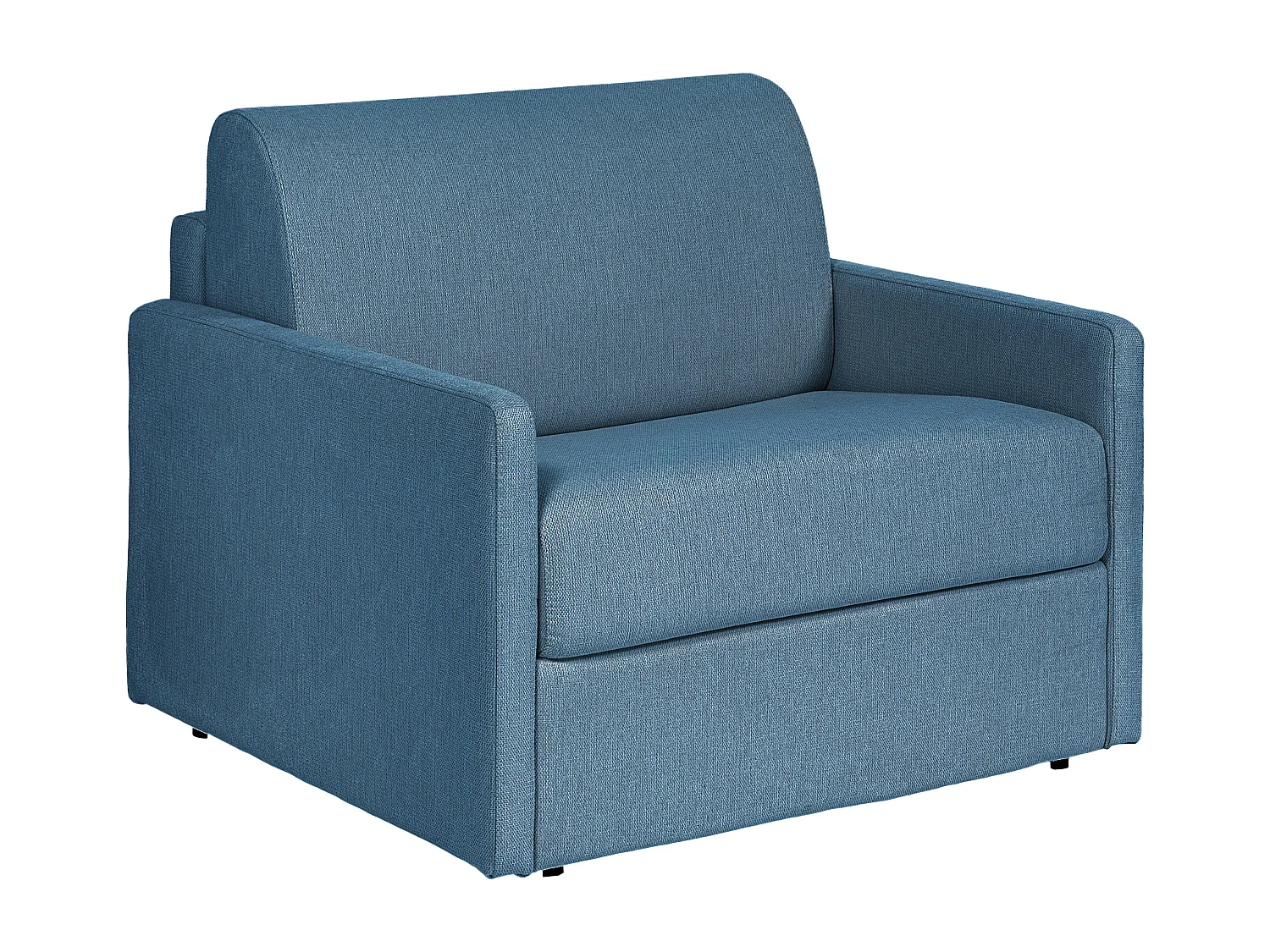 Fauteuil convertible express en tissu bleu - Matelas 14 cm CALIFE