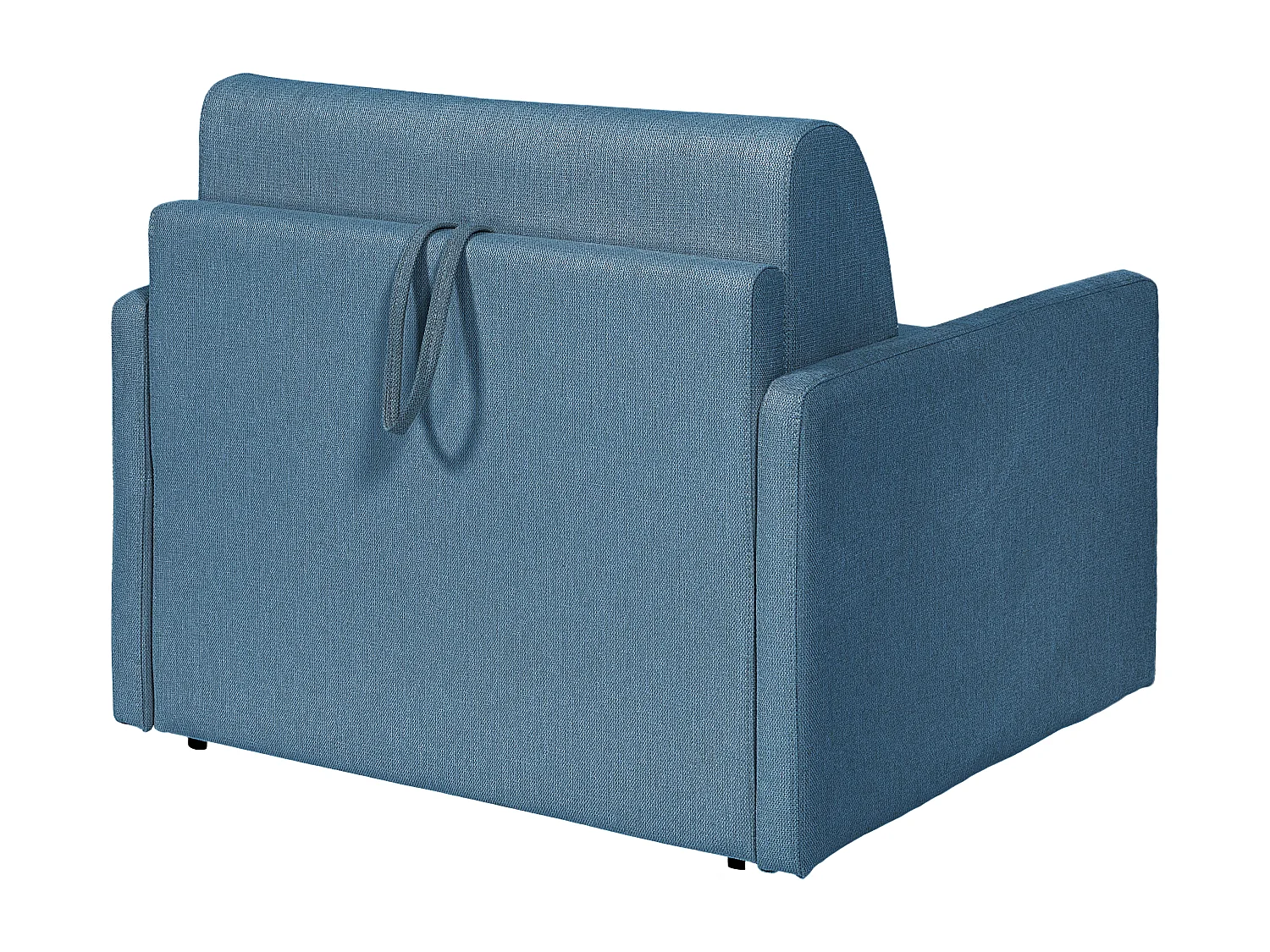 Fauteuil convertible express en tissu bleu - Matelas 14 cm CALIFE
