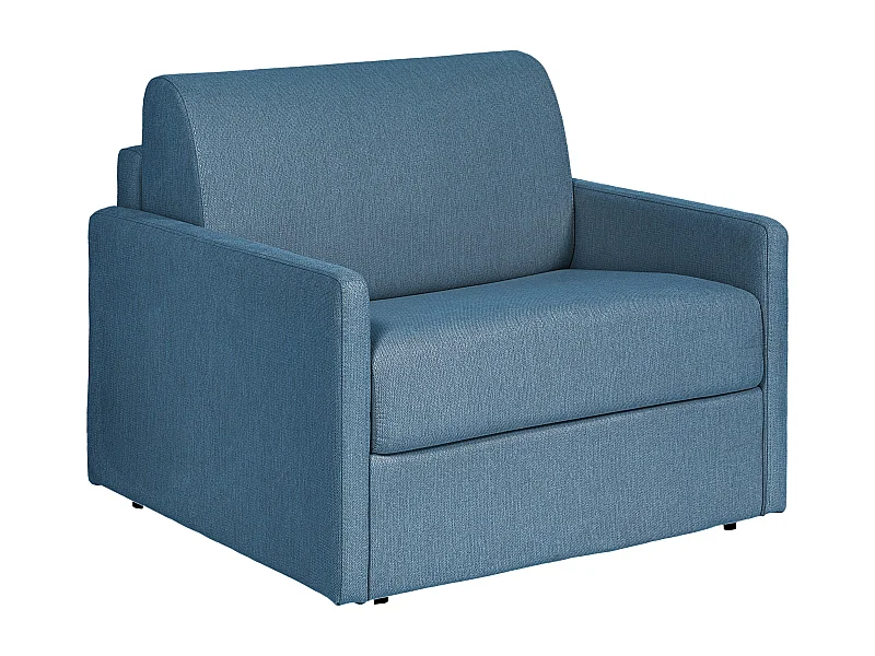 Fauteuil convertible express en tissu bleu - Matelas 14 cm CALIFE
