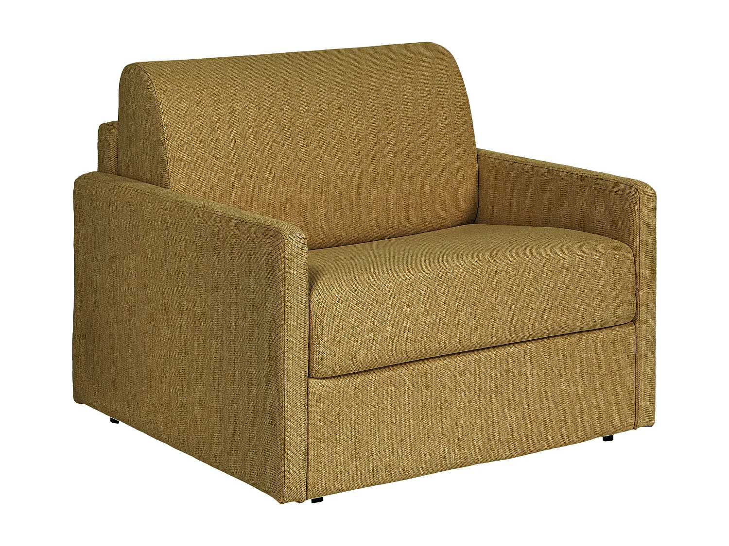 Fauteuil convertible express en tissu jaune - Matelas 14 cm CALIFE