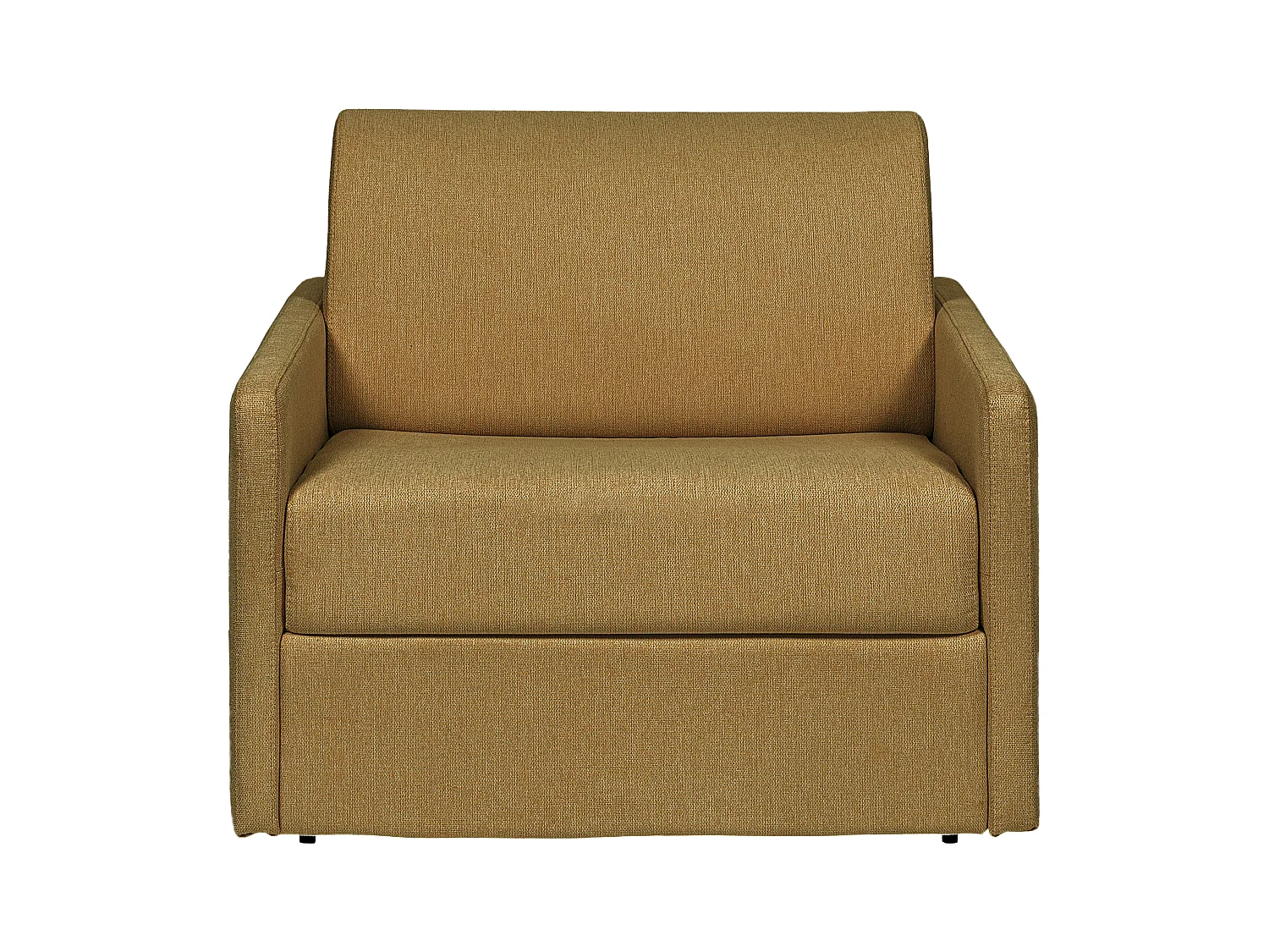 Express-slaapfauteuil van gele stof - Matras 14 cm CALIFE