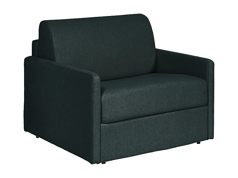 Fauteuil convertible express en tissu vert sapin - Matelas 14 cm CALIFE