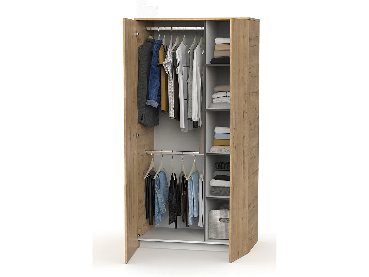 Armoire, placard coloris chêne doré  - Longueur 100 x Profondeur 57 x hauteur 200  cm