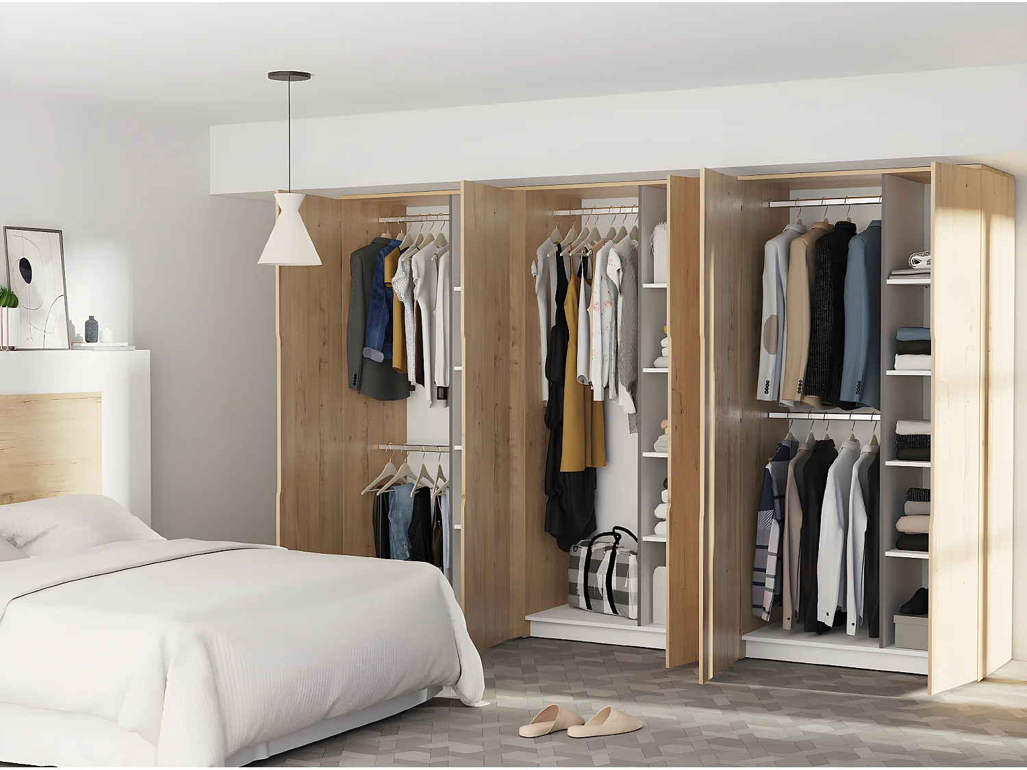 Armoire, placard coloris chêne doré  - Longueur 100 x Profondeur 57 x hauteur 200  cm