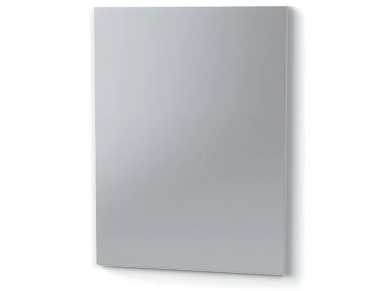 Miroir de salle de bain coloris blanc - Longueur 59,50 x Profondeur 2 x hauteur 44 cm